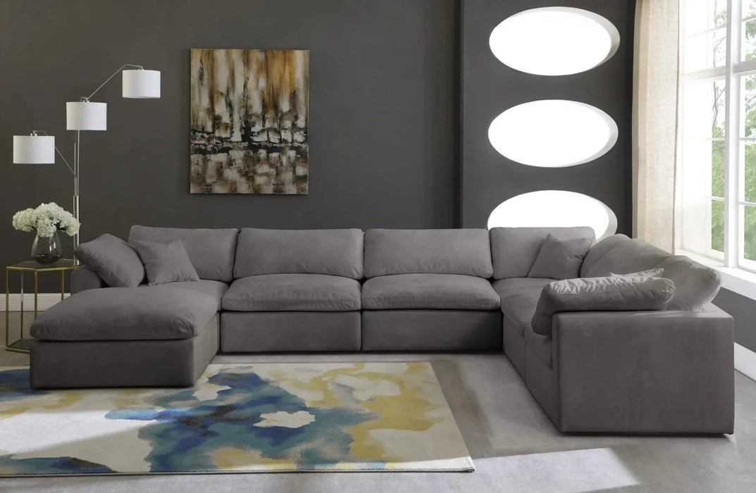 Comfy Large 6-Seater Universal Modular Corner Sofa with Footstool Feather Filled