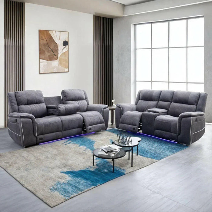 Sunset Microfiber Electric Recliner Fabric Sofa 3+2 Seater Sofa Set