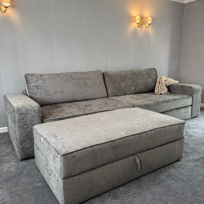 Lincoln Large Sofa and Storage Footstool Bundle - Outlet