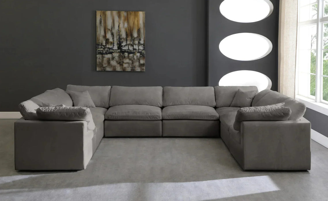Comfy Large Modular U-Shaped Closed-End Sofa Feather Filled