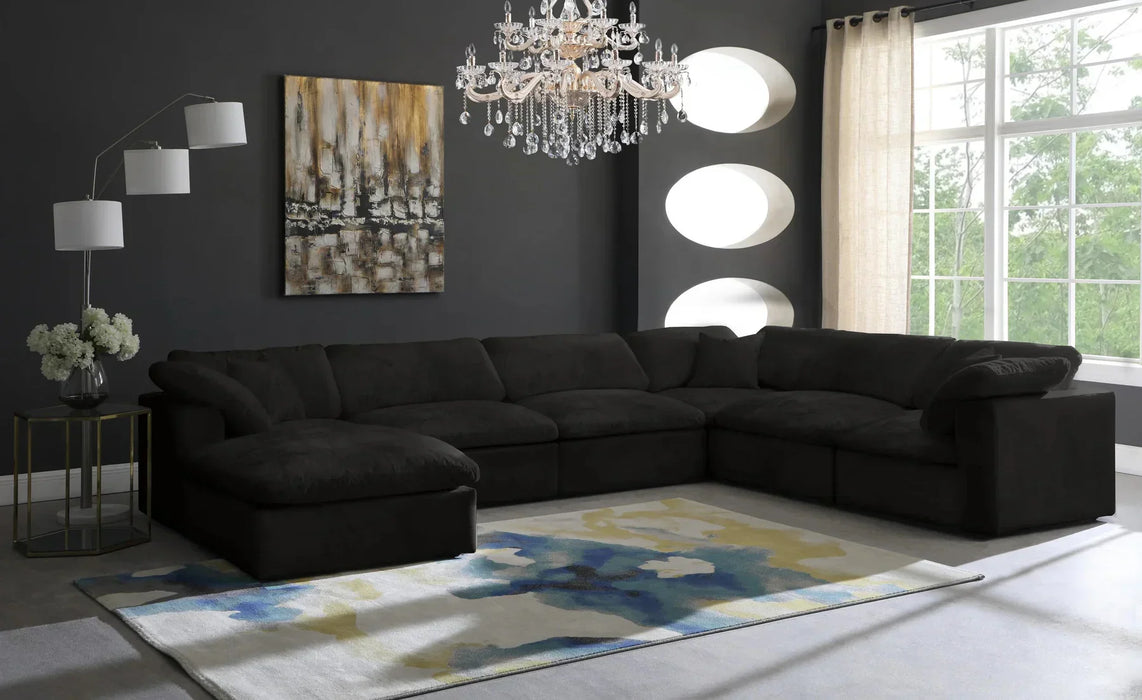 Comfy Large 6-Seater Universal Modular Corner Sofa with Footstool Feather Filled