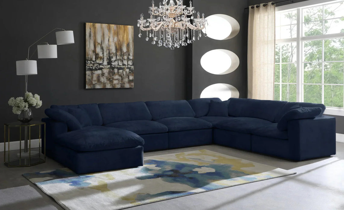 Comfy Large 6-Seater Universal Modular Corner Sofa with Footstool Feather Filled