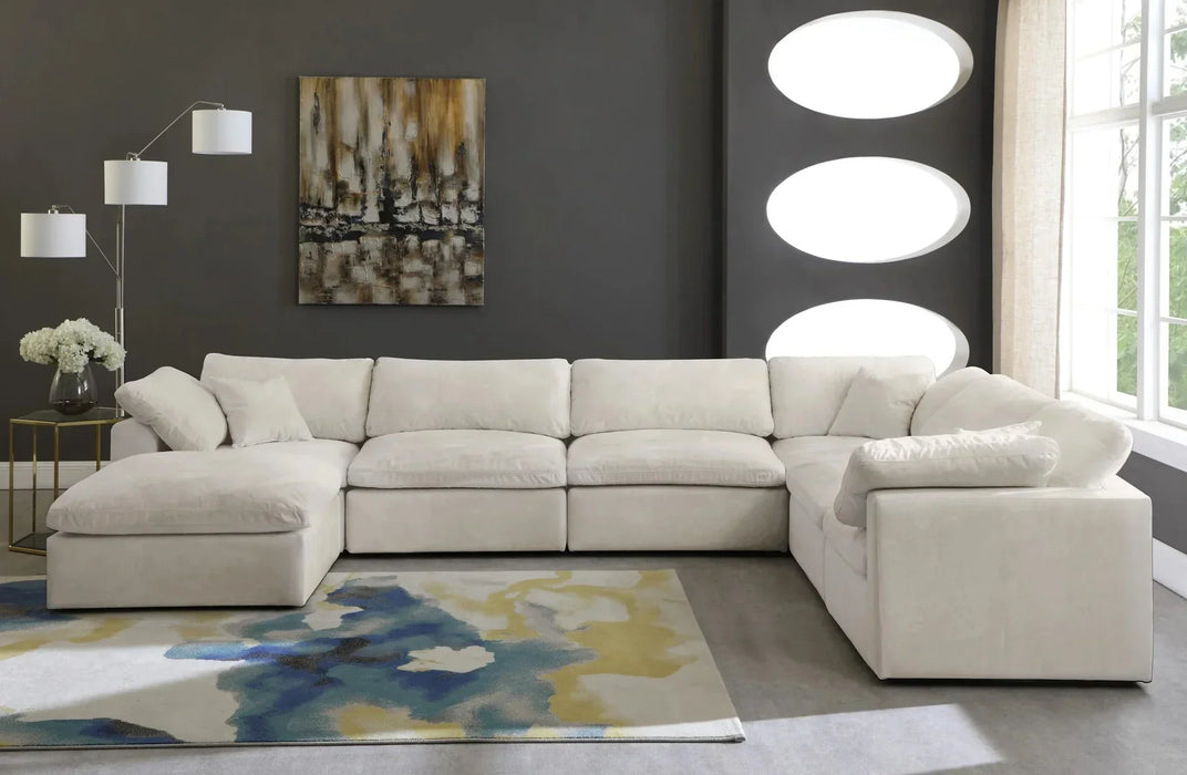 Comfy Large 6-Seater Universal Modular Corner Sofa with Footstool Feather Filled