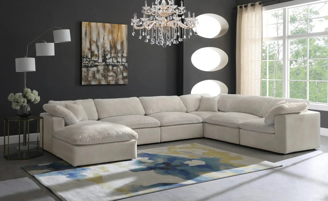 Comfy Large 6-Seater Universal Modular Corner Sofa with Footstool Feather Filled