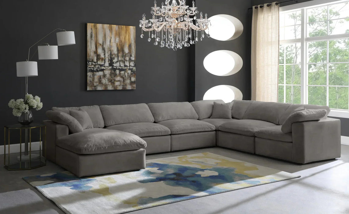 Comfy Large 6-Seater Universal Modular Corner Sofa with Footstool Feather Filled