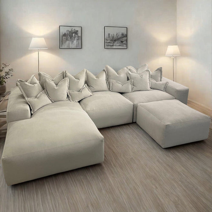Lenox Silver Velvet Pillow Back Sofa Range
