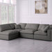 Luxury Candy Feather Filled 4 Piece Sectional Sofa