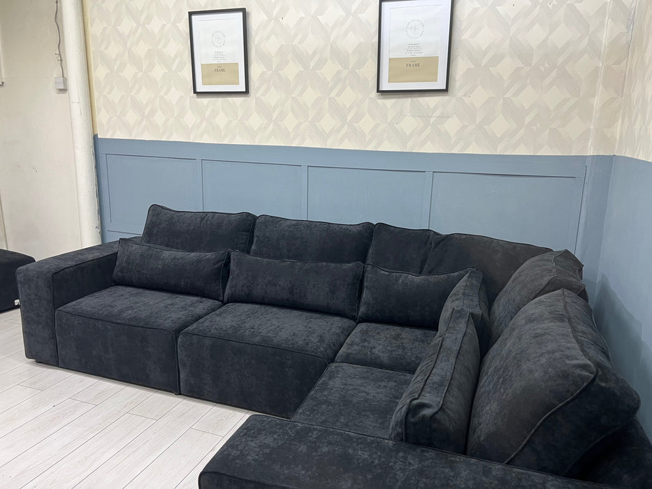 Luxury Black Storm Modular Sofa