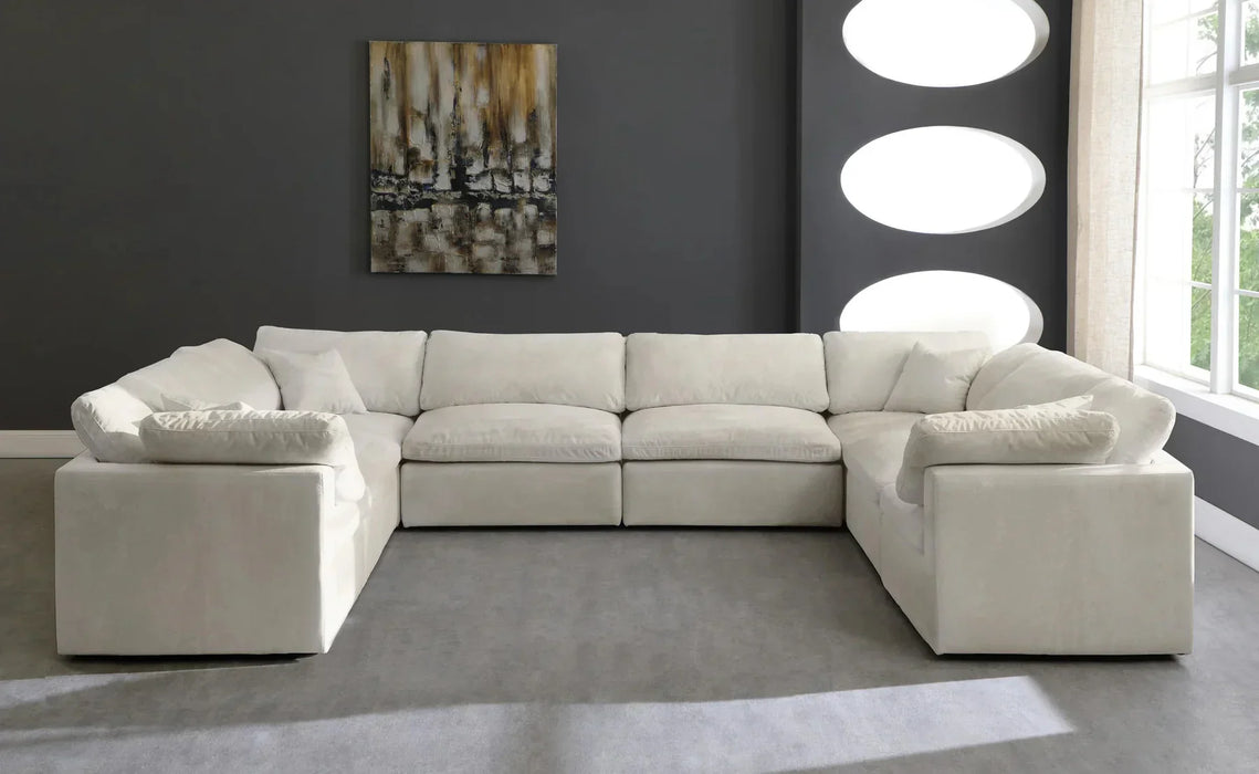 Comfy Large Modular U-Shaped Closed-End Sofa Feather Filled