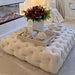 Chaplin Chesterfield Cream Sofa in Italian Plush Velvet Fabric - Couchek