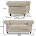 Chester buttoned Sofa Range in Linen Ivory - Couchek