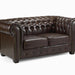Chesterfield Leather 2 Seater - Antique Brown - Couchek