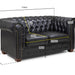 Chesterfield Leather 2 Seater - Antique Brown - Couchek