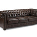 Chesterfield Leather 3 Seater - Antique Brown - Couchek