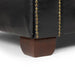 Chesterfield Leather 3 Seater - Black - Couchek