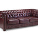 Chesterfield Leather 3 Seater - Oxblood - Couchek