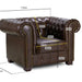 Chesterfield Leather Armchair - Oxblood - Couchek