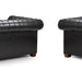 Chesterfield Leather Sofa Set - Black - Couchek