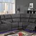 Electric Recliner Large Corner Sofa - Grey Fabric - Couchek