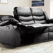 Parma Aiyr Leather Reclining Sofa - Black 