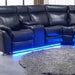Monica Recliner Corner Sofa With Led Lights - Black - Couchek