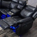 Monica Recliner Corner Sofa With Led Lights - Black - Couchek