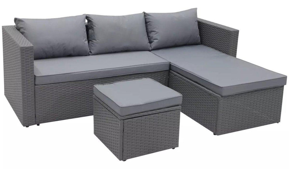 Rattan Outdoor Mini Corner Sofa Settee With Storage - Couchek