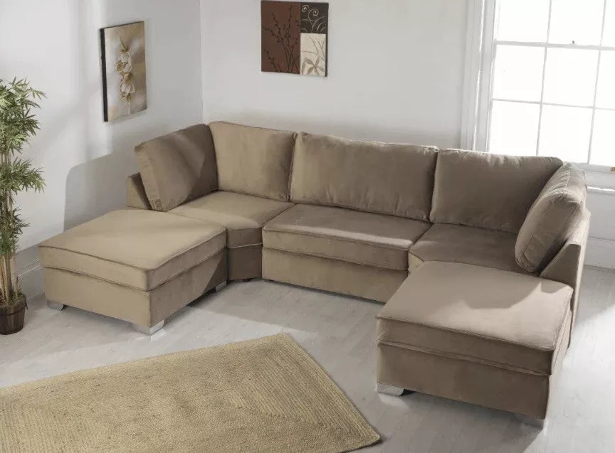 Murph U Shape Sofa in Italian Velvet